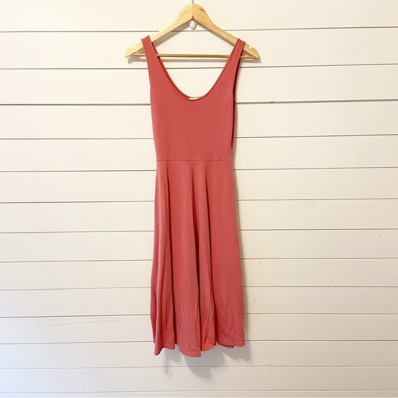 Leith | Women’s Maeve Pink Rayon/Spandex Blend Midi Length Dress Small - Picture 1 of 7